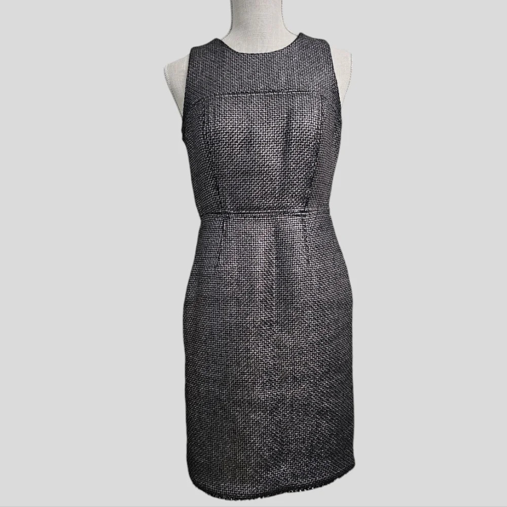 Banana Republic gunmetal Gray silver tweed dress Size 2